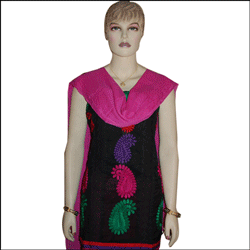 "Black and Pink Color Dress Material VFD-58 - Click here to View more details about this Product